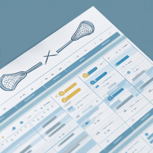 A clean weekly training calendar featuring lacrosse sticks in the header