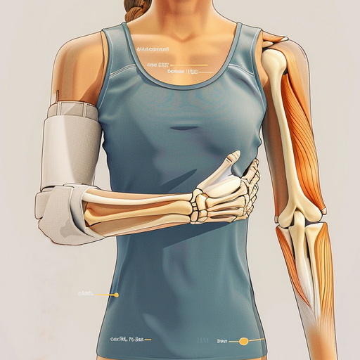 A female athlete with an arm fracture illustrating Women’s Lacrosse safety and injury risks.