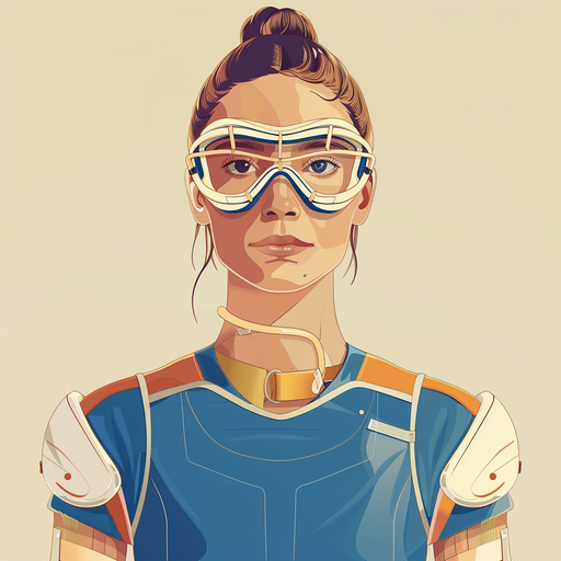 A female Lacrosse player wearing protective goggles illustrating Women’s Lacrosse safety.