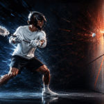 Male lacrosse player practicing wall ball drills to learn How to Throw and Catch a Lacrosse Ball.