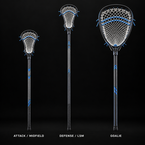 How to choose a Lacrosse stick: comparison of attack, midfield, defense, LSM, and goalie stick types.