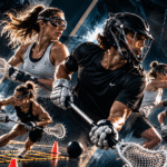 How often should you practice Lacrosse? Male and female players perform Lacrosse training drills with sticks, cones, and agility equipment.